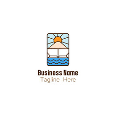 Minimalist Beach Vacation Logo Icon
