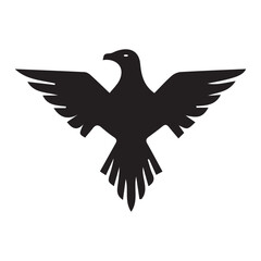 Obraz premium Minimalist Black Eagle Bird Logo Design