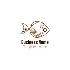 Minimalist Line Art Fish Logo for Business Branding