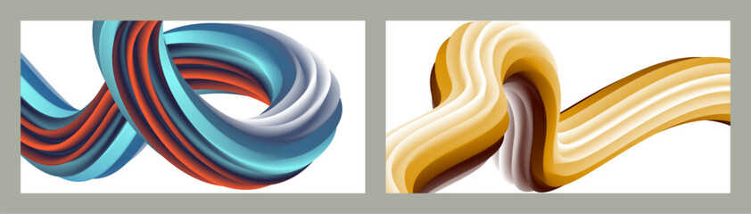 Abstract volumetric background. Cords. set of two illustrations. Toothpaste in a tube.  Creative modern background. Cover design, wallpaper, background. eps vector.