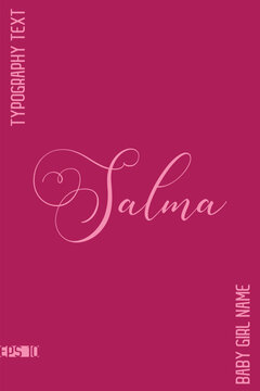Salma   -Women Name Elegant Feminine Handwritten Cursive Typography Vector Design