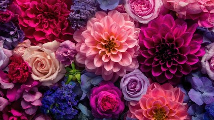 A beautiful floral flower plant wallpaper featuring colorful blossom and botanical pattern background, spring decoration, bringing a vintage yet modern touch to any garden inspired decor.