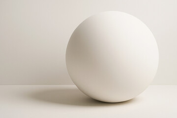 Minimal white sphere on neutral background