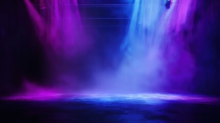 Obraz premium Mystical purple smoke on dark background, abstract image of vibrant purple and pink smoke swirling over a dark surface, suggesting mystery or magic.