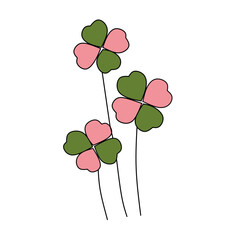 Three lucky shamrocks