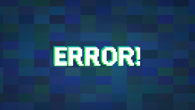 Blue toned digital error screen with pixel grid texture representing system diagnostics, technical failures, and modern interface warning visuals.