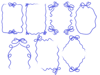 vector set of hand drawn frames, Watercolor wedding doodle frame set, elegant minimal wavy border, hand drawn whimsical invitation. Trendy anniversary vintage decoration, retro holiday curly postcard 