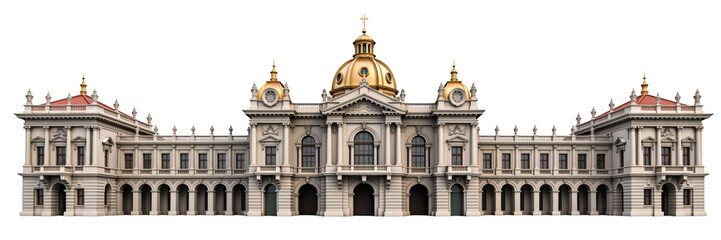 Fototapeta premium Elegant architectural design featuring grand building with golden dome, intricate details, and classical elements. This structure showcases beauty