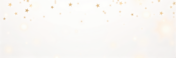 Dreamy background featuring golden stars scattered across soft, light backdrop creates magical atmosphere perfect for celebrations