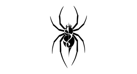 Obraz premium Elegant Spider Silhouette with Intricate Abdomen Design on White Background