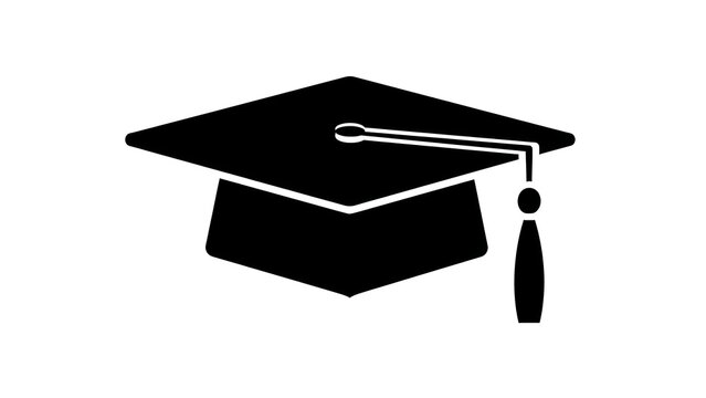 Academic graduation hat silhouette vector illustration
