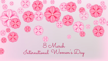 March 8 International Womens Day Celebrate holiday. Symbol of equality strength and femininity. For marketing banner social media and campaign. Vector illustration.