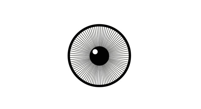 Minimalist abstract graphic of a human eye with detailed iris design aesthetic look