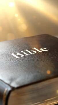 The sacred scripture, a symbol of spiritual enlightenment and divine guidance, bathed in heavenly light, inspiring faithful devotion and religious contemplation.