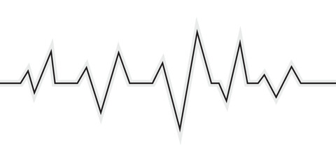 Heart pulse. Red and white colors. Heartbeat lone, cardiogram. Beautiful healthcare, medical background. Modern simple design. Icon. sign or logo. Flat style vector illustration.