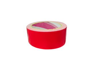 Duct tape in red color on a transparent background