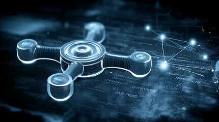 Dynamic visualization of a complex technological core processing vast amounts of data within an interconnected digital network structure, representing advanced computing infrastructure - Powered by Adobe