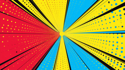 Bright multicolored rainbow stripes form an abstract pattern like an open umbrella protecting against the sun and summer rain