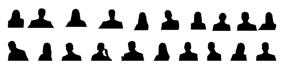 monochrome, diverse, faceless, anonymous, people, character, avatar, vector, illustration, male, female, impersonal, grey, portrait, head shot, isolated, set, business, profile, social, media, icon, p