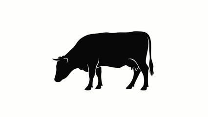 Black silhouette of a cow.