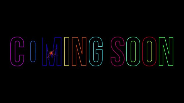 Colorful Phrase BACK TO SCHOOL appearing one letter at a time drawn by a spark on a black background Vertical layout