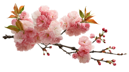 Close-up of a single cherry blossom flower transparent png background. Ai generated