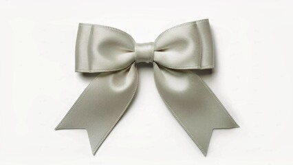 Immaculate Pearl White Ribbon Bow Featuring a Subtle Soft Shimmer on White