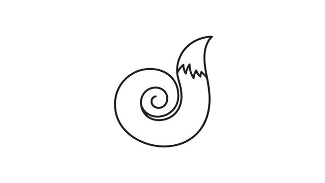 Simple Line Drawing of a Snail Shell.