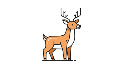 Illustration of a Deer with Antlers.