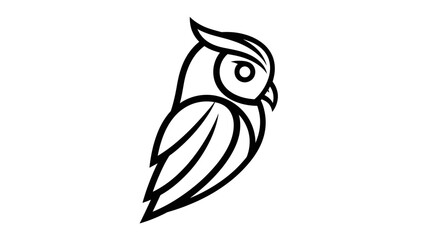 Simple Line Drawing of a Bird.