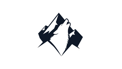 Black and White Wolf Logo Design.