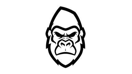 Gorilla Face Illustration Angry Expression Graphic. © arby