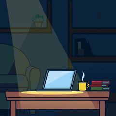 illustration of a man working on a laptop