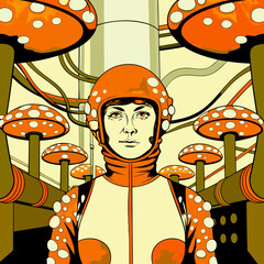 seamless background with mushrooms