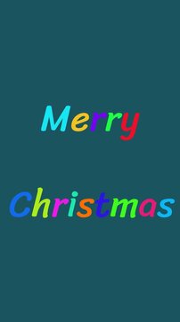 Colorful Phrase MERRY CHRISTMAS appearing one letter at a time drawn by a spark 