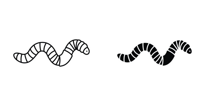 Worm icon graphic design. Vector icon illustrations