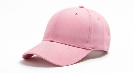 Fototapeta premium Vibrant and stylish pastel pink baseball cap, a versatile accessory perfect for casual wear, sun protection, or adding a pop of color to any modern outfit