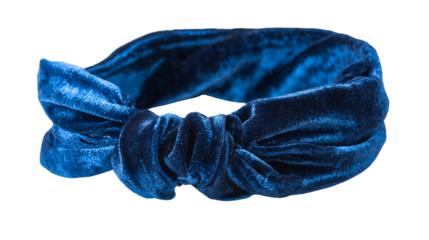 Velvet twist headbands arranged neatly on a pristine transparent png background. Ai generated