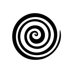 Naklejka premium Black and white spiral swirl illustration design vector pattern symbol with a round circular illusion shape