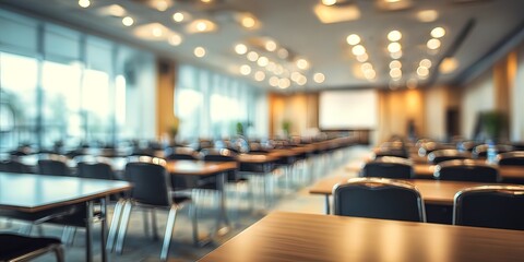 Conference room or seminar meeting room in business event. Session of Government. Academic classroom training course in lecture hall. blur abstract background. High quality
