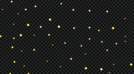 Golden glowing bokeh lights scattered like magic sparks © Blank mind