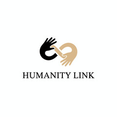 Fototapeta premium Abstract Intertwined Hands Infinity Humanity Link Logo