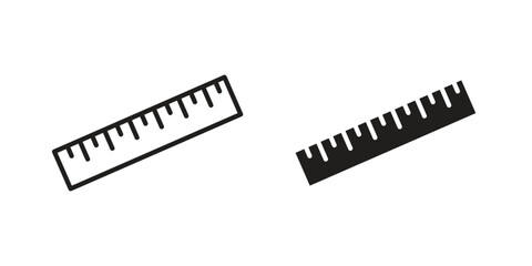 Ruler icon flat and stroke collection for ui ux work.