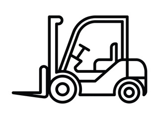 Fototapeta premium Industrial Forklift Truck Outline Icon