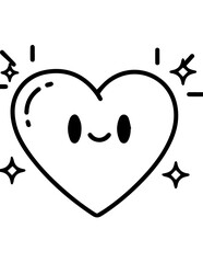 Naklejka premium Cute red cartoon vector illustration featuring a happy heart with wings alongside two hearts with a smiley face character for a fun Valentine's Day romance design
