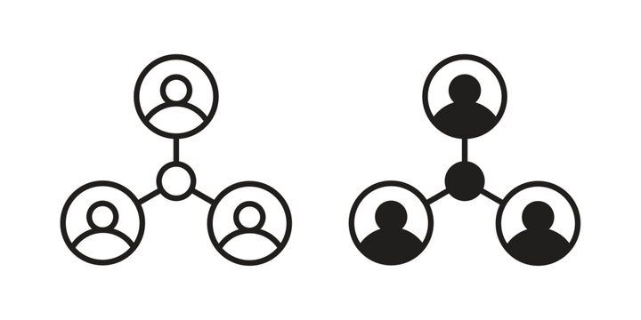 Social network icon set. Outline symbol editable.