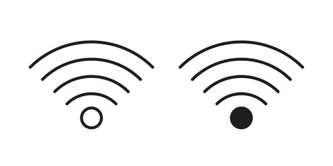 Wifi icon set. Outline symbol editable.