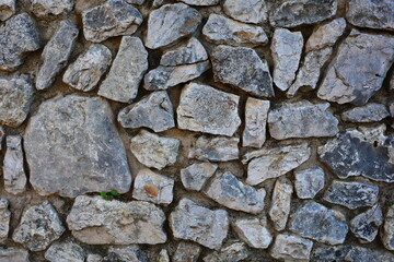 Irregular natural stone wall texture.