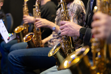 Fototapeta premium People playing the saxophone