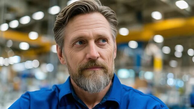 Focused Insight: A thoughtful individual gazes pensively towards an unknown horizon, their expression etched with contemplation and experience. The image tells of reflection and wisdom.